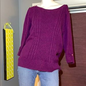 Karen Scott- Purple 3/4 sleeve sweater 💝